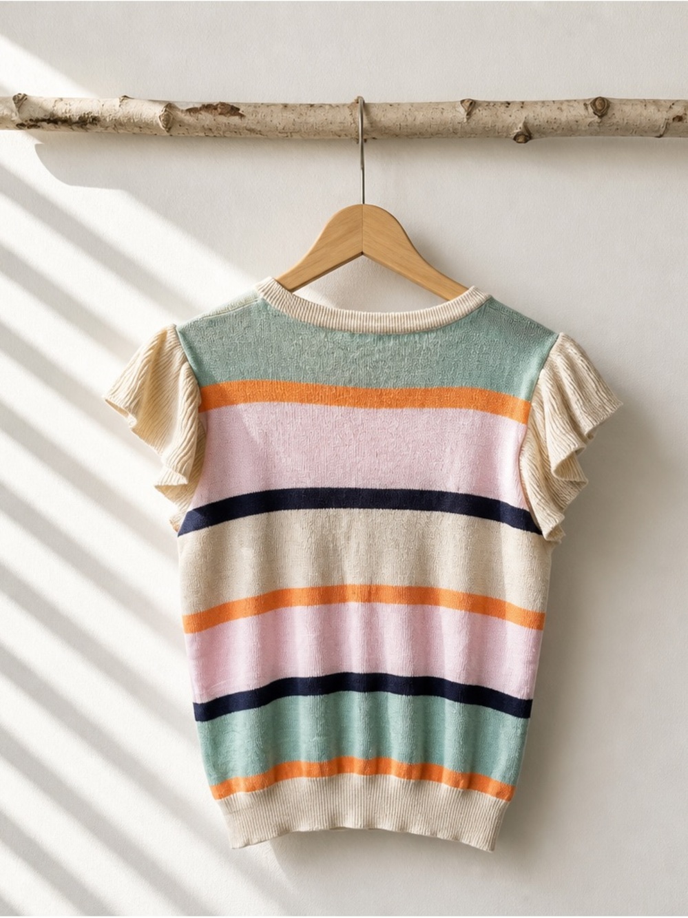 THML Striped Flutter Sleeve Top - Picture 2 of 2